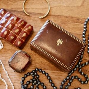 Antique Leather Trinket Box